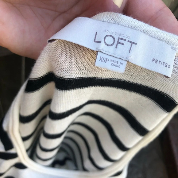 LOFT STRIPED MERINO WOOL SWEATER - Picture 3 of 4
